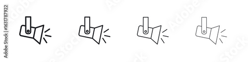 Spotlight icon. minimal strokes lines for web designs