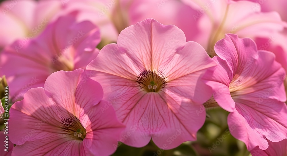 Close-up view of vibrant pink flowers. Close-up view of vibrant pink flowers.