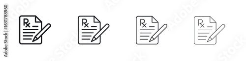 RX icon. minimal strokes lines for web designs