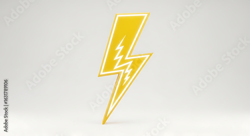Free Download Yellow Lightning Bolt with White Outline on Display. - GFXLoad