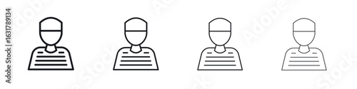 Prisoner icon. minimal strokes lines for web designs