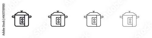 pressure cooker icon. minimal strokes lines for web designs