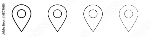 Navigation pin icon. minimal strokes lines for web designs