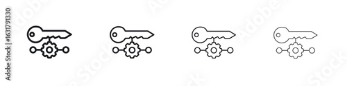 Key factor icon. minimal strokes lines for web designs