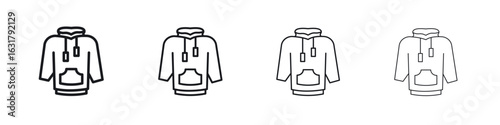 Hoodie jacket icon. minimal strokes lines for web designs