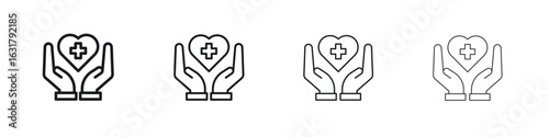Health insurance icon. minimal strokes lines for web designs