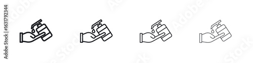 Hand wash icon. minimal strokes lines for web designs