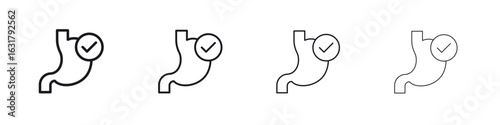Good digestion icon. minimal strokes lines for web designs