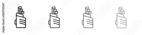 Golf bag icon. minimal strokes lines for web designs