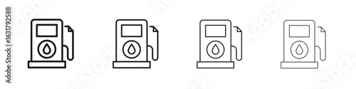 Gas station icon. minimal strokes lines for web designs