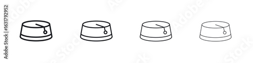 Fez hat icon. minimal strokes lines for web designs