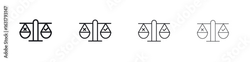 Ethics icon. minimal strokes lines for web designs