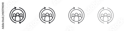 Customer retention icon. minimal strokes lines for web designs