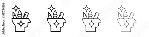 Creativity icon. minimal strokes lines for web designs