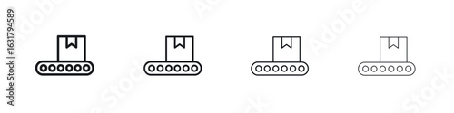 Conveyor belt icon. minimal strokes lines for web designs