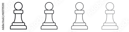 Chess pawn icon. minimal strokes lines for web designs