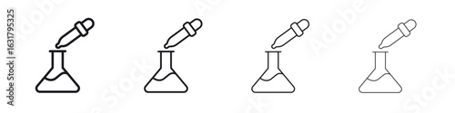 Chemical test icon. minimal strokes lines for web designs