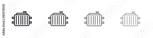 car radiator icon. minimal strokes lines for web designs