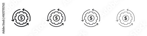 Business model icon. minimal strokes lines for web designs