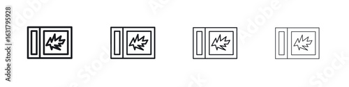 Broken window icon. minimal strokes lines for web designs