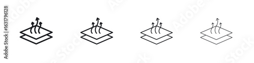 Breathable leather icon. minimal strokes lines for web designs