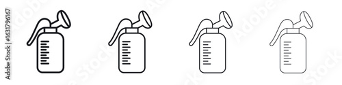 Breast pump icon. minimal strokes lines for web designs