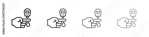 Blood sugar test icon. minimal strokes lines for web designs