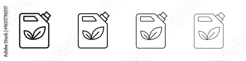 Biofuel canister icon. minimal strokes lines for web designs