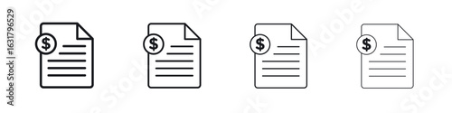 Bill paid icon. minimal strokes lines for web designs