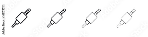 Audio jack icon. minimal strokes lines for web designs