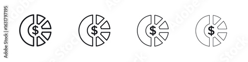 Asset allocation icon. minimal strokes lines for web designs
