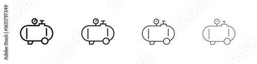 Air compressor icon. minimal strokes lines for web designs