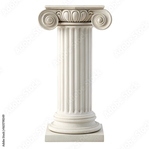 Ionic column isolated on white background ideal for historical architecture design and classical visuals
