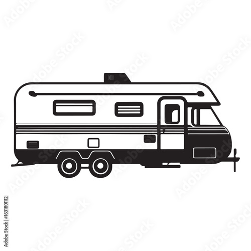 Vector art of motorhome isolated on white background
