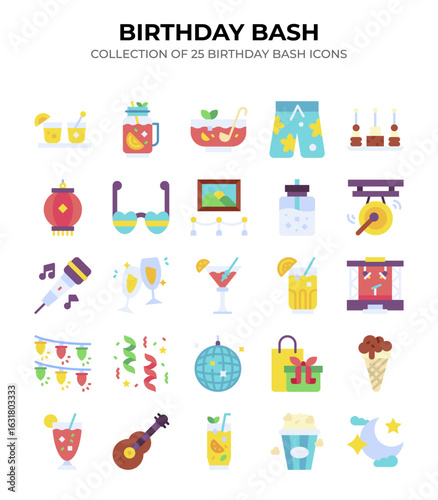 Birthday Bash. Collection of 25 Birthday Party Icons