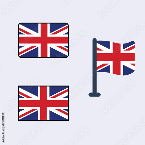 United  kingdom flags in icons 