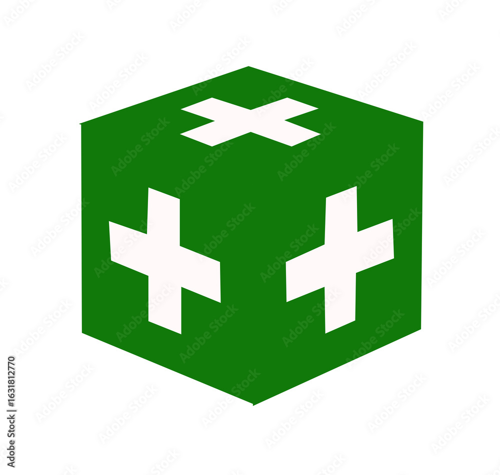 Obraz premium green first aid box on white background