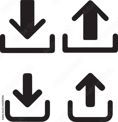 Simple Download and Upload Symbols for Web and App Design
