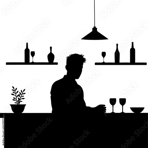 Romantic couple silhouette near a mosque with iconic city landmarks