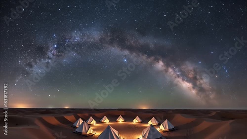 Wallpaper Mural Aesthetic Tents Under Milky Way in Desert Torontodigital.ca