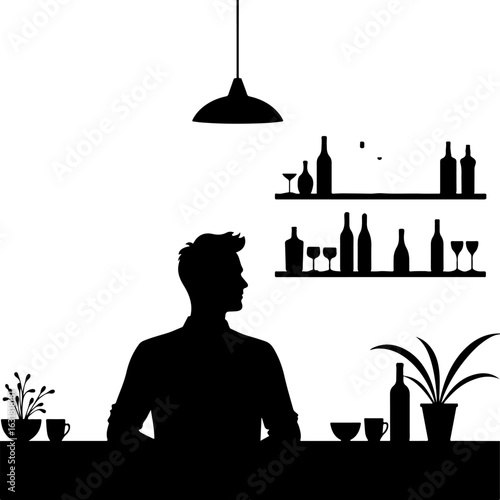 Romantic couple silhouette near a mosque with iconic city landmarks