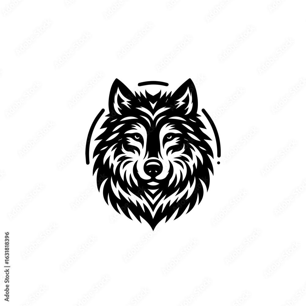 Fototapeta premium Vector art of detailed wolf head illustration isolated on white background, vector drawing