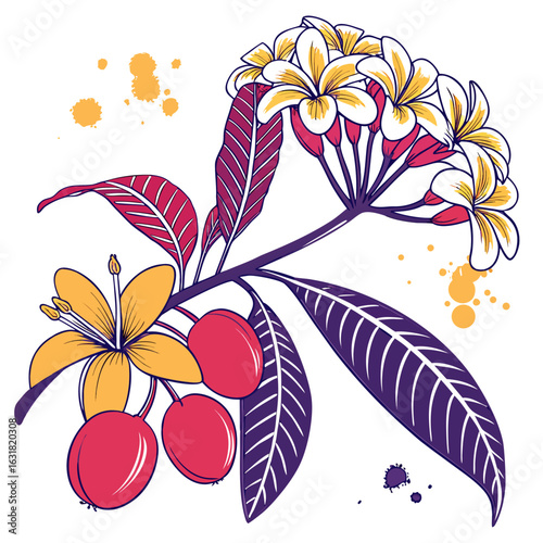 Color Splash Generative AI Vector Linocut Silhouette Design