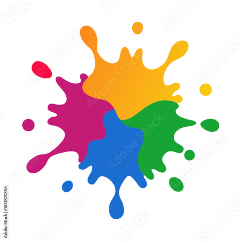 Color Splash Generative AI Vector Linocut Silhouette Design