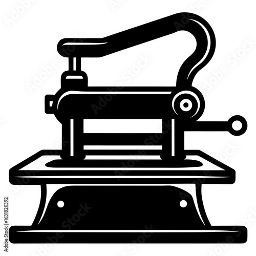 Heat Press Machine Vector | Generative AI & Linocut Silhouette Design