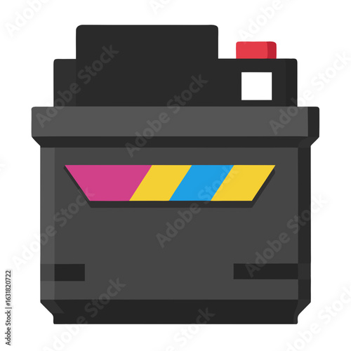 Ink Cartridge Vector | Generative AI & Linocut Silhouette Design