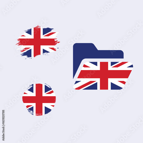United  kingdom flags in icons 