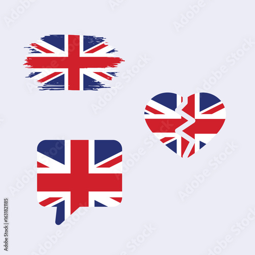 United  kingdom flags in icons 