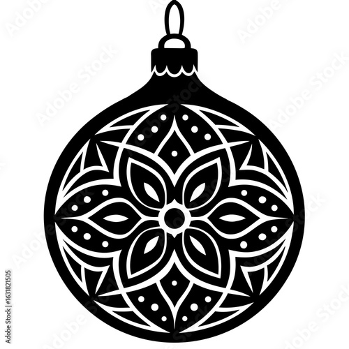 Printable Ornament Vector | Generative AI Linocut Silhouette Design