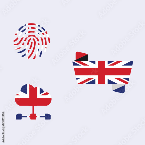 United  kingdom flags in icons 